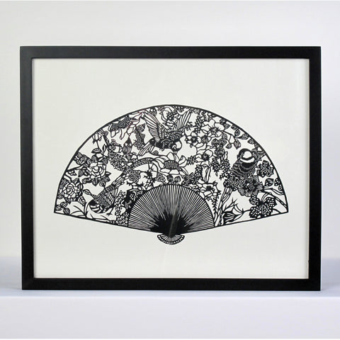 Decorative Fan No. 26 - Black Frame  FREE SHIPPING