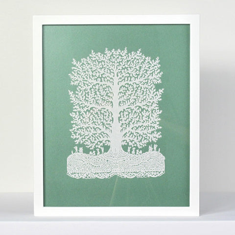 Music Tree - White Frame | Green Back - RRP $199 REDUCED TO $149  FREE SHIPPING