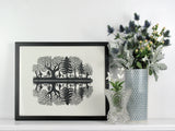 Reflections black framed PaperCut art