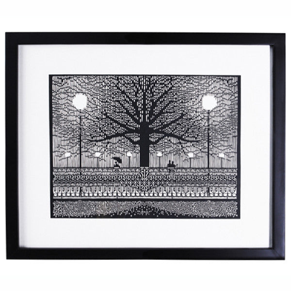 Parisienne Streetscape framed PaperCut art FREE SHIPPING