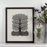 Music Tree black framed PaperCut art FREE SHIPPING